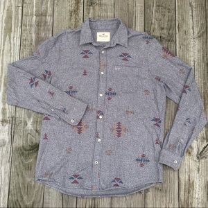 Hollister soft cotton southwest button down shirt